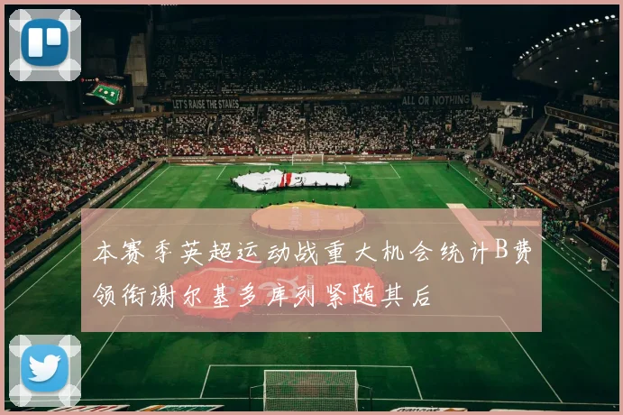 本赛季英超运动战重大机会统计B费领衔谢尔基多库列紧随其后